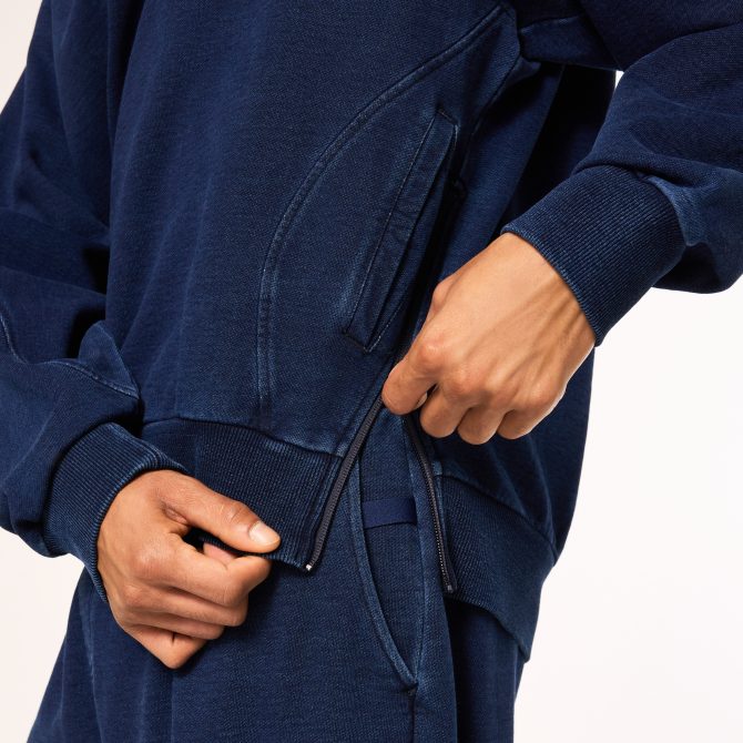 Indigo Side Zip Hoodie - Image 7