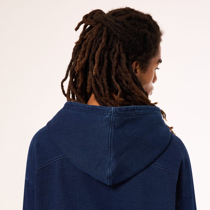 Indigo Side Zip Hoodie - Image 8