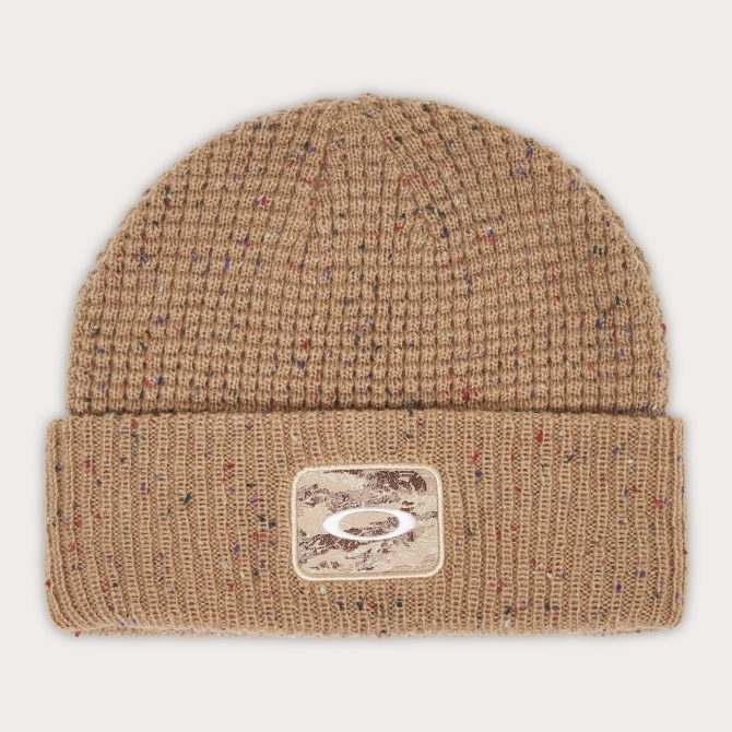 Ellipse Patch Waffle Beanie